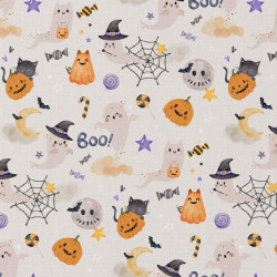 Printed Cotton CASPER Gray / Orange